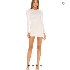 Evie Sparkle Mini Dress in White Sequin
